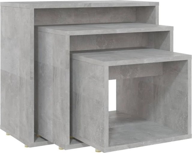 vidaXL Satztische 3-teilig in Betongrau aus Holzwerkstoff, modernes Design für dein Wohnzimmer - Bild 1