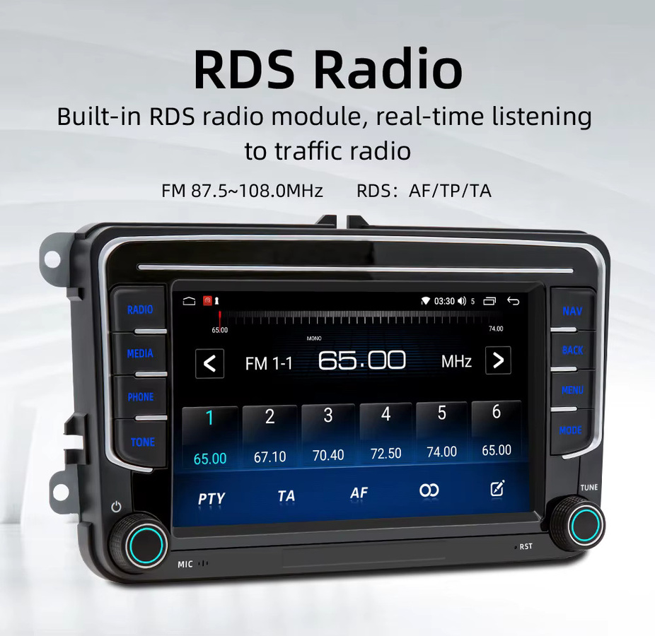 BQCC Android 13 Octa Core Autoradio mit 7 Zoll Display für Volkswagen VW CC Passat B7 Polo Golf 5 6 Jetta in Schwarz mit CarPlay, Mirrorlink, WiFi und GPS - Bild 4