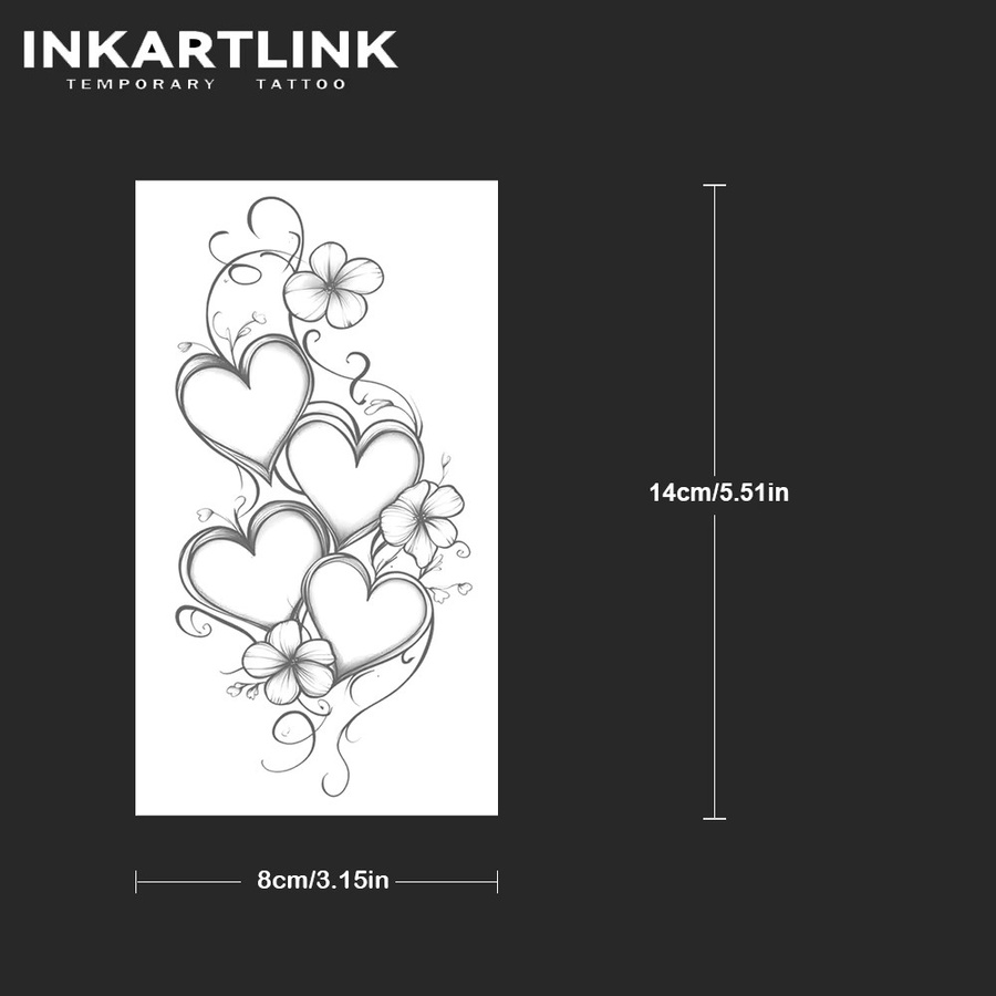 INKARTLINK Love Flower Leaf Wrapping Totem Tattoo Aufkleber, Wasserdicht - Bild 4