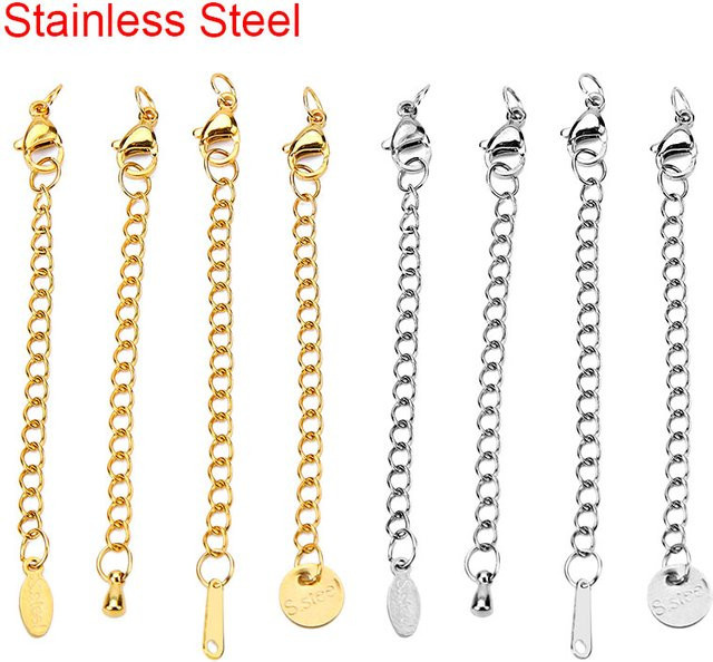 Verlängerungskette Edelstahl, mit Karabiner Haken, Unisex - Bild 1