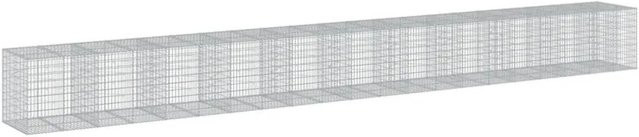 vidaXL Gabione mit Deckel aus verzinktem Eisen in Silber, B/T/H: 1050 x 100 x 100 cm - Bild 1