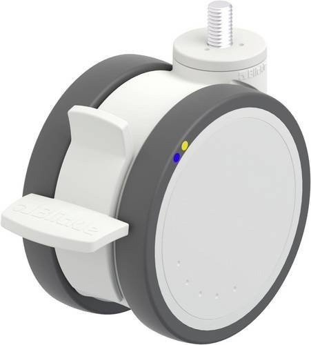 Blickle Kunststoff-Doppelrolle LKDX-PATH 125XK-FI-ELS-GSX12 in Grau und Weiß mit 125 mm Durchmesser und einer Tragfähigkeit von 125 kg - Bild 1