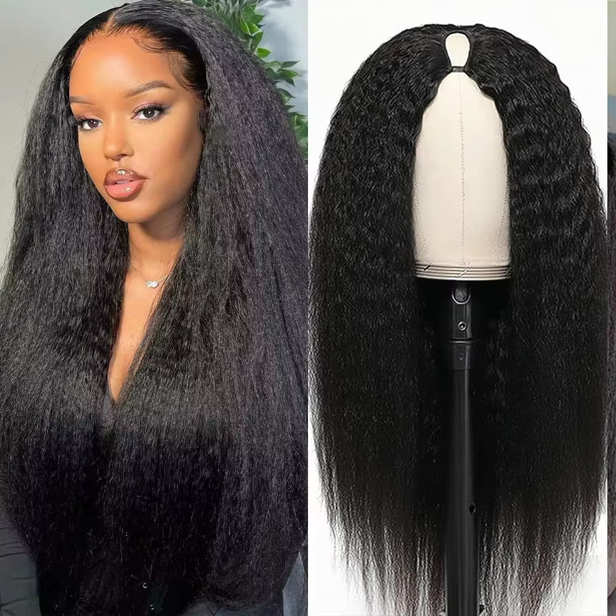 Homgoss Kinky Straight Echthaar V-Part Perücke, 28 Zoll, Lockig - Bild 5