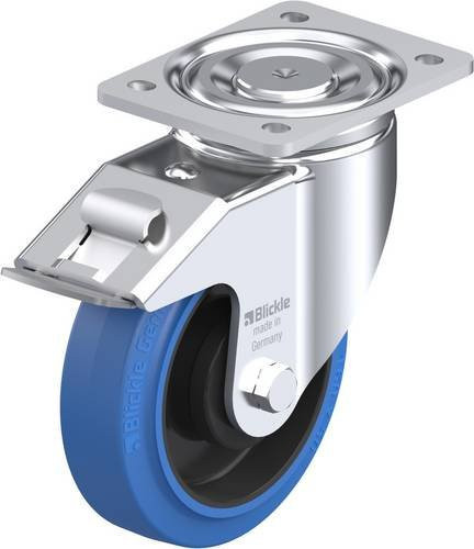 Blickle Lenkrolle LH-POEV 160KA-FI-SB mit Feststeller, Farbe Schwarz-Blau, Rad-Durchmesser: 160 mm, Tragfähigkeit: 400 kg - Bild 1