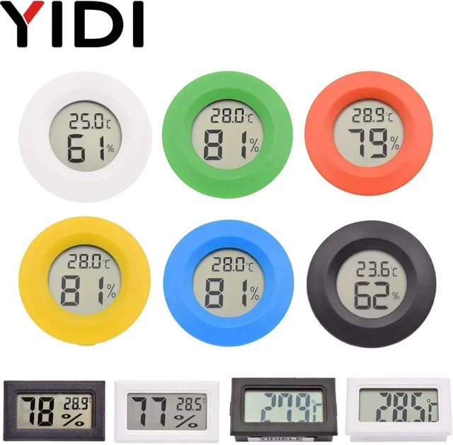 YIDIELE Mini Digital LCD Temperatur und Feuchtigkeit Messgerät, Thermometer und Hygrometer in Weiß - Bild 1