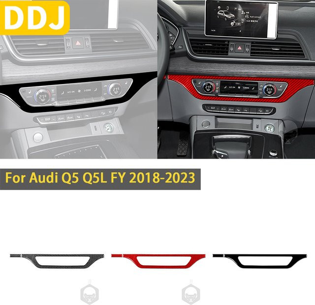 DDJCARBON Kohlefaser CD-Panel Verkleidung Aufkleber für Audi Q5 Q5L FY (2018-2023) in Schwarz - Bild 1