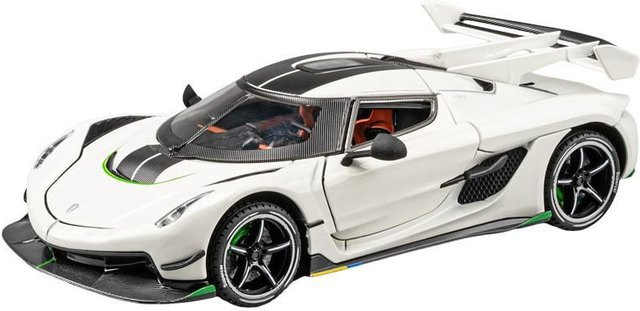 Fourall- Model Cars Koenigsegg Jesko Attack Sportwagenmodell, 1:24, weiß, mit Licht und Ton - Bild 1