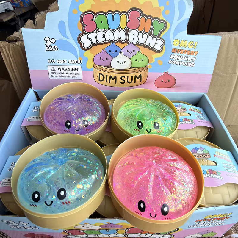 mobokono Mini Glitzer-Dumpling Squishy mit Box, sensorisches Quetschspielzeug - Bild 2