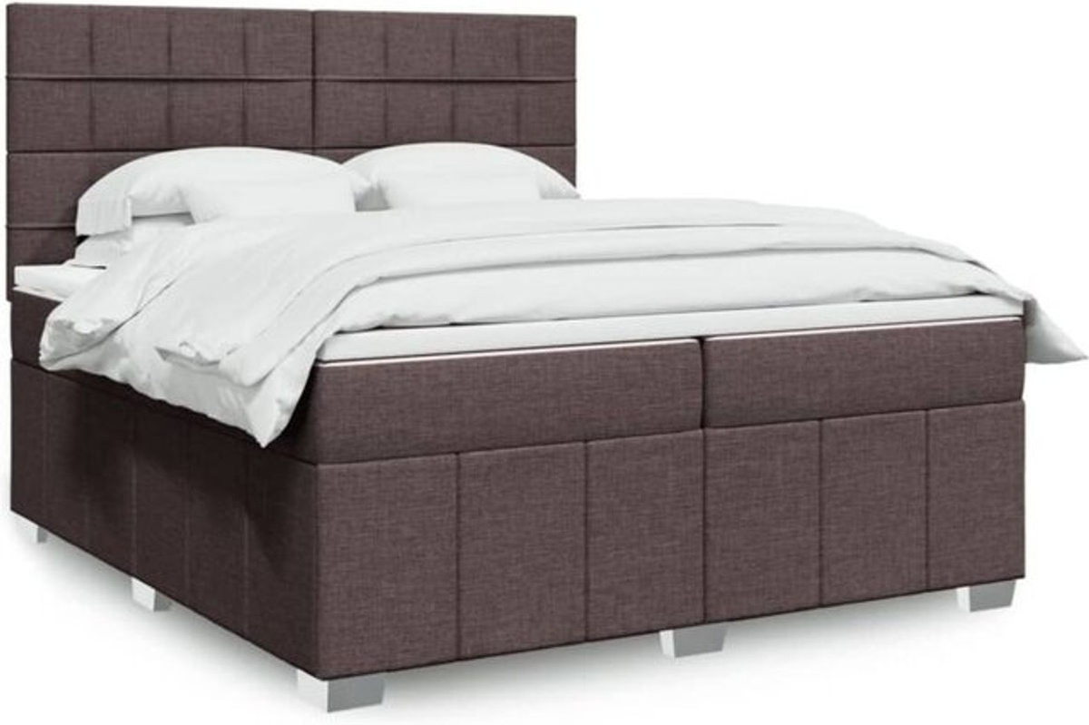 Vidaxl Boxspringbett mit Matratze in Braun aus Stoff, B/T: 200 x 200 cm - Bild 1
