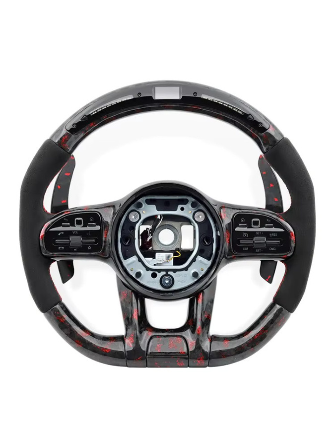 Carbon-Faser-Alcantara-Lenkrad für Mercedes-Benz C-Klasse und E-Klasse mit RGB-Licht in Schwarz - Bild 7