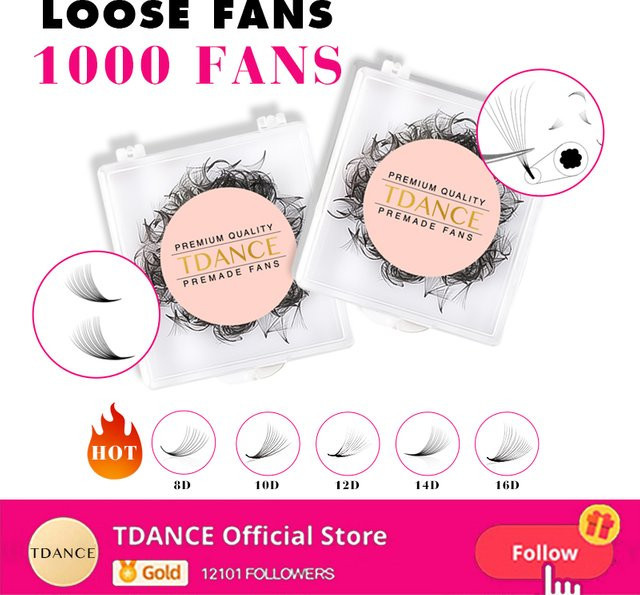 TDANCE Wimpernverlängerung, lose Fächerwimpern, Black, Unisex - Bild 1