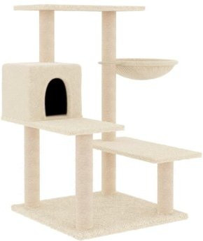 vidaXL Kratzbaum mit Sisal-Kratzsäulen und Höhle in Beige, Höhe: 82,5 cm, Breite: 59,5 cm, Tiefe: 59,5 cm - Bild 1