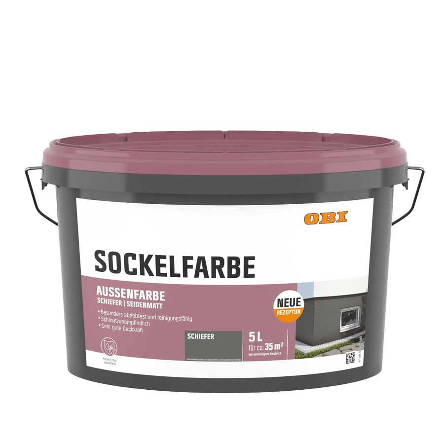 OBI Sockelfarbe Schiefergrau 5,0 l Dispersion wasserbasiert satinmatt - Bild 2