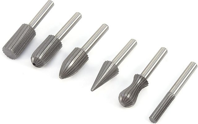Fishine HSS Rotationsfeilen Set aus Edelstahl, 6er Pack, Farbe Silber, Durchmesser: 6 mm - Bild 1