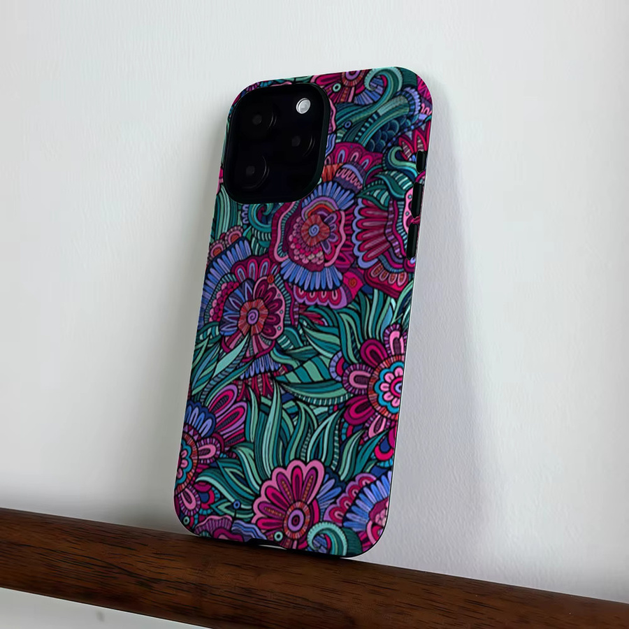CaseLumi Matte Bumper Schutzhülle Bohemian Blooms für iPhone 17 16 15 14 13 Pro Max mit MagSafe Kompatibilität, Mehrfarbig - Bild 3