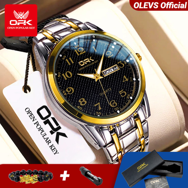 OPK Herrenuhr, Quarz, Edelstahlarmband, Blau, Analoguhr - Bild 1