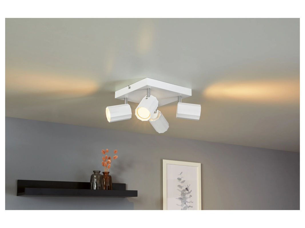 LIVARNO HOME Deckenschienenleuchte mit 4 neig- und schwenkbaren LED-Spots in Weiß - Bild 3