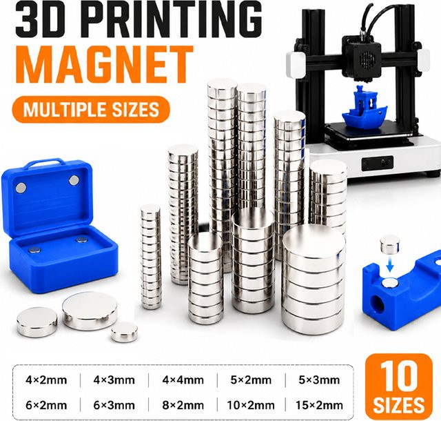 3D-Druckwerkzeug-Set mit Neodym-Magnetscheiben in 10 Größen für Bambu Lab FDM-Drucker - Bild 1
