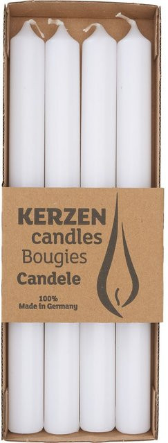 Wenzel Stabkerze aus Paraffin in Weiß, Durchmesser: 2,2 cm, Höhe: 25 cm - Bild 1