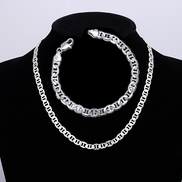 Schmuck-Set 925 Silber, 6 mm, Unisex - Bild 1