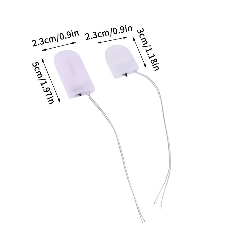 10 Stück Batteriehalter für CR2032 und LIR2032 Knopfzellen mit On-Off-Schalter in Weiß - Bild 2