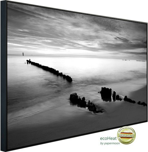 papermoon EcoHeat Infrarotheizung Strand Schwarz Weiss mit Matt-Effekt und App-Steuerung - Bild 1