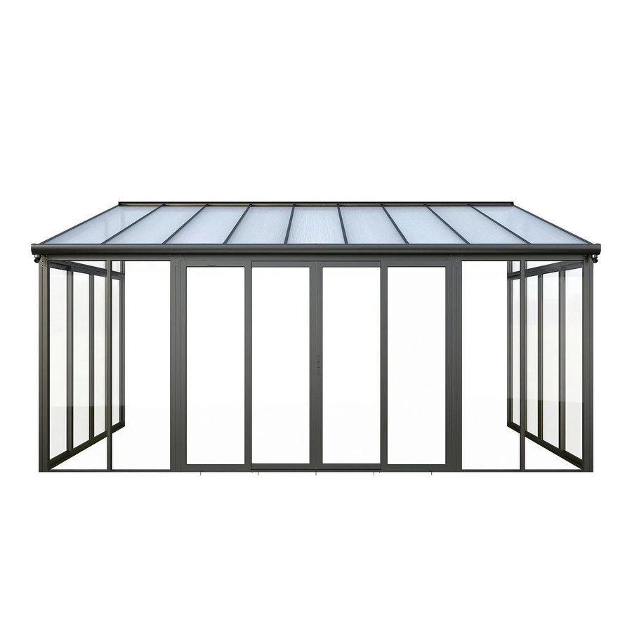 Selbsttragende Pergola Mathilda von Vente-unique aus Aluminium und Polycarbonat in Anthrazitgrau mit UV-Schutz, Breite: 546 cm - Bild 2