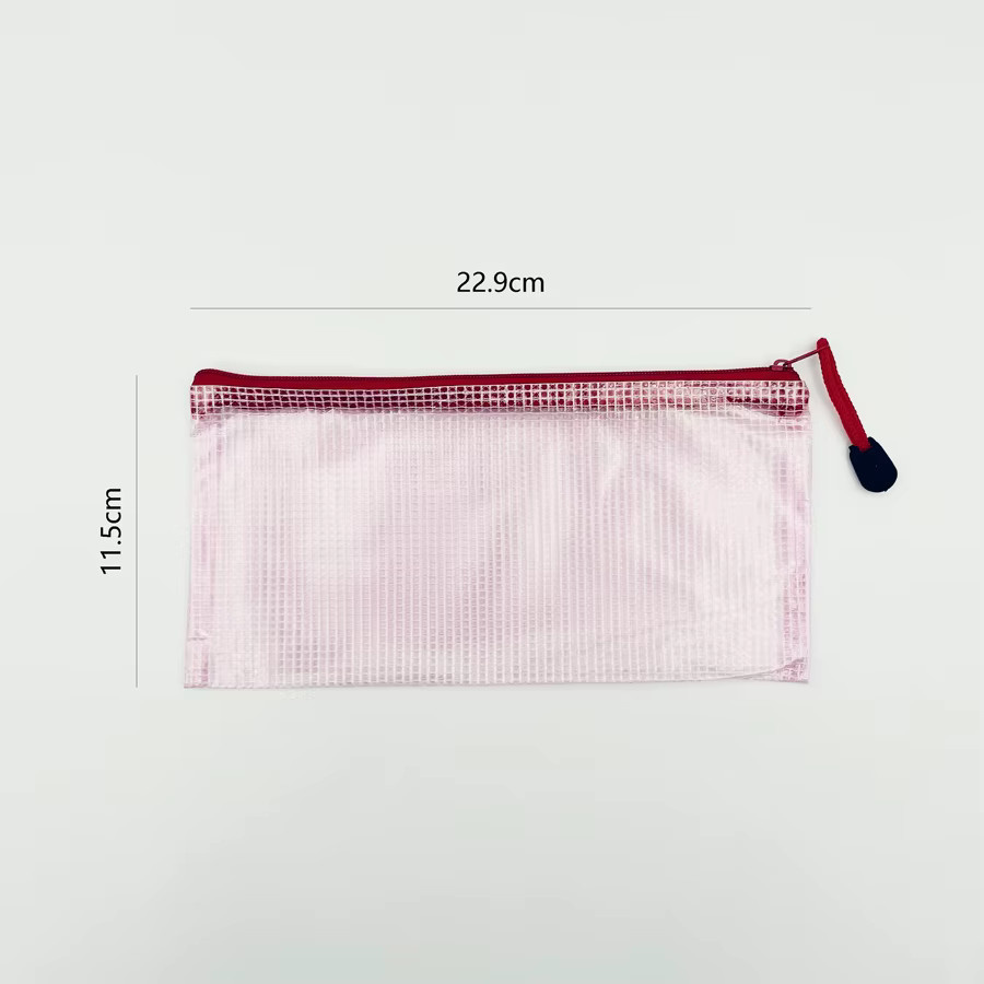 20er Set transparente Mesh-Beutel mit Reißverschluss aus Kunststoff zur Aufbewahrung von Stiften und Kleinteilen - Bild 2