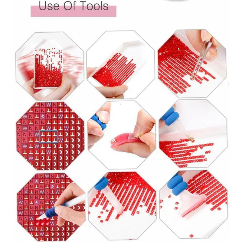 FIYO Diamond Painting Set 5D DIY Diamantmosaik in Mehrfarbig, Rechteckig, B/H: 30 x 20 cm - Bild 2