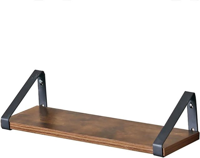 Vasagle Wandregal im Industrie-Look aus Stahl und Spanplatte, Braun-Schwarz, B/T/H: 40 x 12 x 11 cm - Bild 1