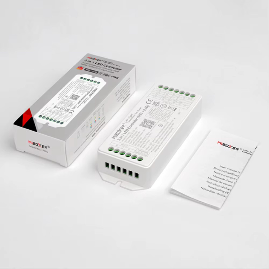Miboxer WiFi 2,4G RF LED Controller PW2 2 in 1 und PW5 5 in 1 für einfarbige, Dual Weiß, RGB, RGBW und RGB CCT LED Streifen mit max. 20A Ausgang - Bild 1