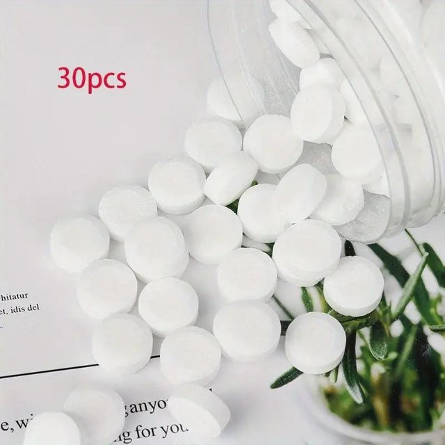 SHIJIN Light Entkalkertabletten aus Zitronensäure in Weiß für Kaffeemaschinen, Wasserspender und Wasserkocher, 30 Stück - Bild 1