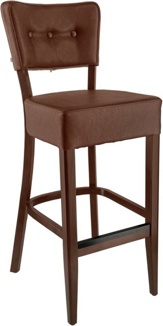 VEGA Barstuhl Winslow Set aus 2 Stück, Kunstleder braun, Gestell tabak gebeizt, B/T/H: 46 x 57 x 116 cm - Bild 1