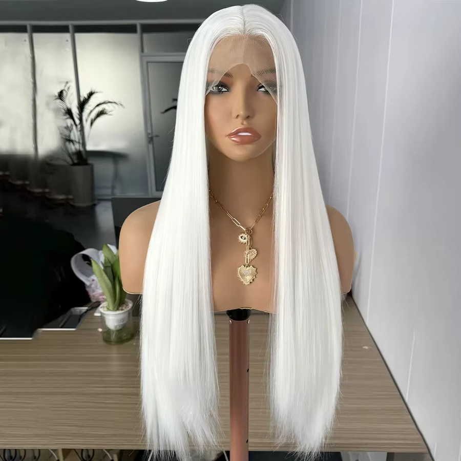 UStyleHair Lace-Front-Perücke, platinweiß, lang, gerade, Damen - Bild 2