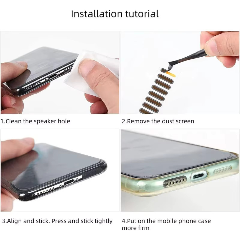 Staubschutz Netz Aufkleber für iPhone Lautsprecher und Hörer in Schwarz - Bild 2
