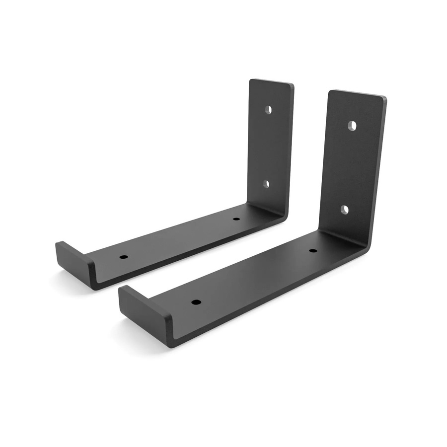 HEVVA Regalhalterung RIEDBERG 2er Set Schwarz Metall minimalistisch Tiefe: 15 cm - Bild 2