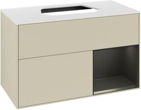 V&B Waschtischunterschrank Finion 100 in Silbergrau lackiert, B/T/H: 100 x 50,1 x 50,1 cm - Bild 1