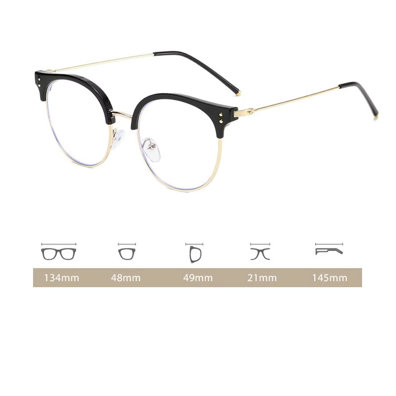 NAPAGE Lesebrille, Oval, Metall, Schwarz, Unisex - Bild 2