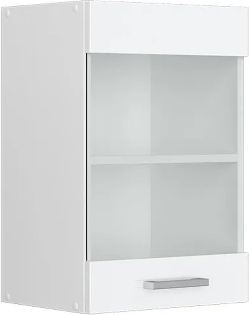Vicco R-Line Küchen-Glashängeschrank Weiß Hochglanz mit Glastüren B: 40 cm, H: 60 cm, T: 31 cm - Bild 1