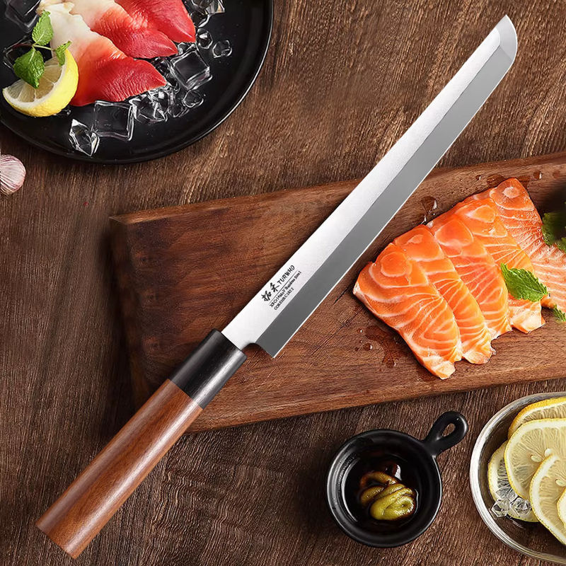 TURWHO Sashimi Messer aus X8Cr14MoV Edelstahl als professionelles Carving Messer für Fisch und Rindfleisch, Länge: 22 cm - Bild 3