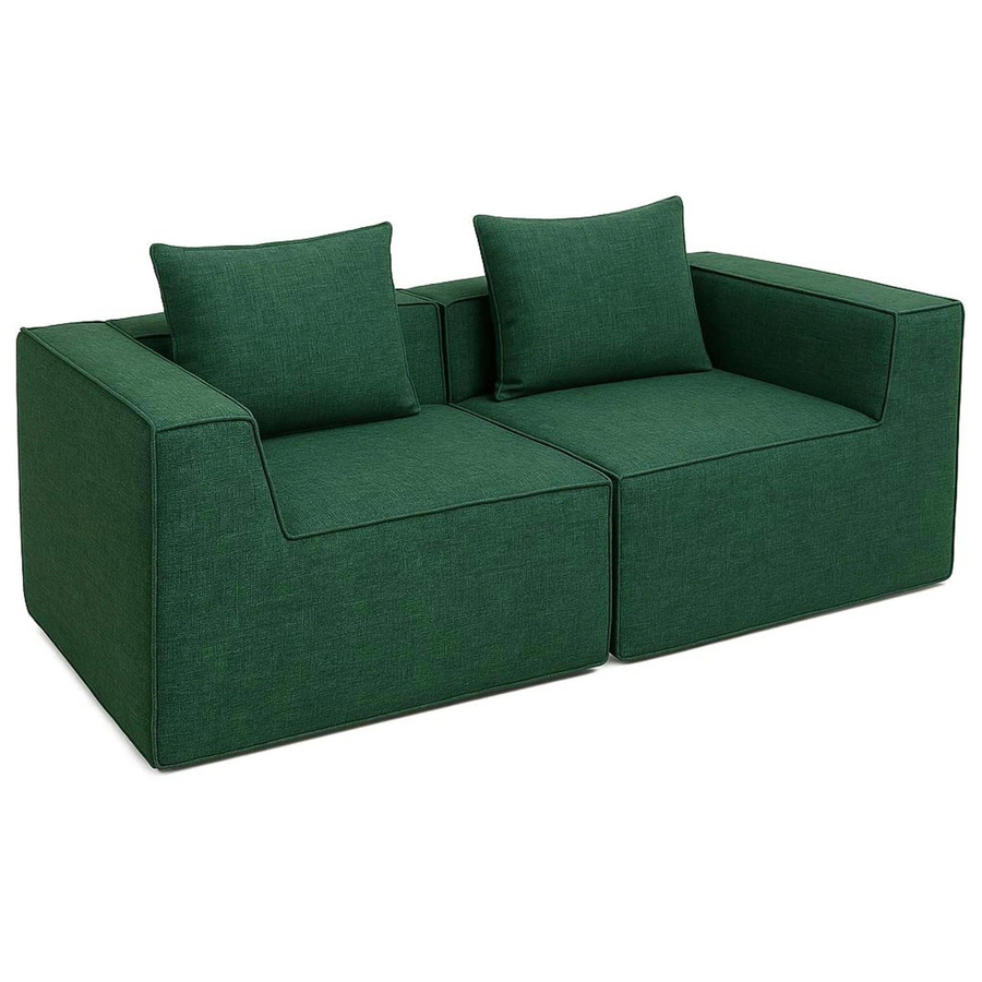 MCW 2er-Sofa O54 Modular Loungesofa aus Stoff in Grün, B/T/H: 194 x 63 x 97 cm - Bild 2