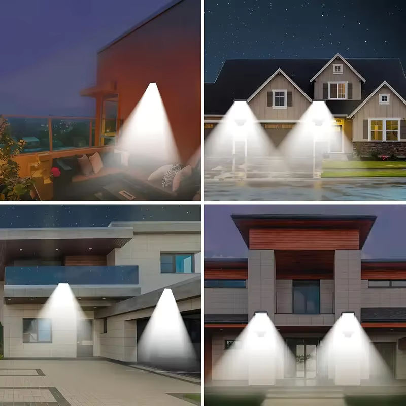 Solar-LED-Bewegungsmelder-Leuchte mit 117 COB-LEDs und 3 Beleuchtungsmodi, schwarze Solar-Sicherheitsleuchte für Garten, Terrasse und Garage - Bild 5