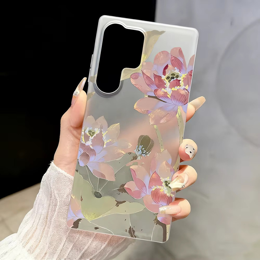 Matte TPU Lotus Handyhülle für Samsung Galaxy S25 Ultra, S24 FE, S23, A56 5G, A55, A54, A53, A36, A35, A34, A26, A17, A16, A15, A07, A06, A05s Cover - Bild 2