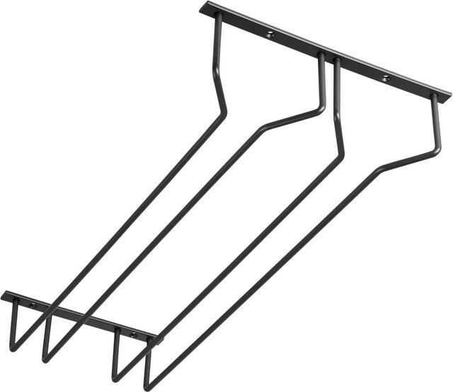 SOTECH Gläserhalter für 2 Glasreihen aus Metall in Schwarz, Wandmontage, B/T/H: 50,0 x 23,5 x 7,0 cm - Bild 1
