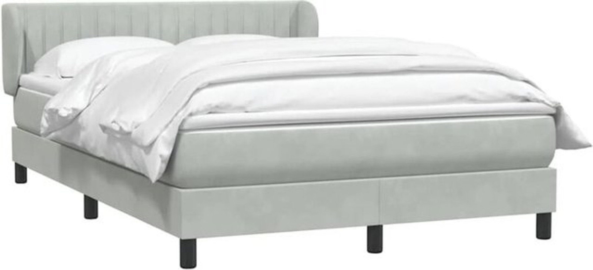 vidaxl Boxspringbett mit Matratze aus Samt in Grau, B/T/H: 160 x 220 x 78 cm - Bild 1