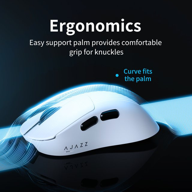 Ajazz AJ179V2 MAX Gaming Maus mit PAW3311 Sensor, 8k Polling Rate und magnetischer Ladestation in Weiß - Bild 1