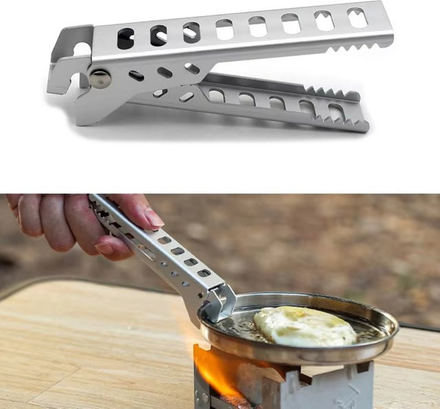 LISM Camping Topfgriff aus Aluminiumlegierung in Silber als tragbarer Schüssel- und Pfannengreifer für Outdoor und Küche - Bild 1