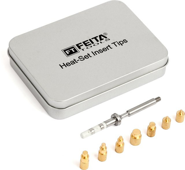 FEITA Lötspitzen-Einsatzwerkzeug-Set mit Messing-Gewindeeinsätzen M2-M8 für 3D-Druck, kompatibel mit TS100 und Pinecil Lötstift - Bild 1