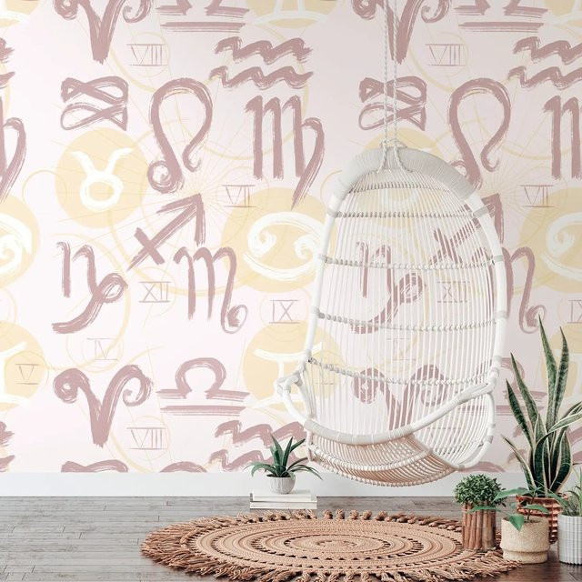 Mural Fototapete Geometrisches Design Matt in Creme, Gelb und Beige, Breite: 0,53 m, Höhe: 2,80 m - Bild 1