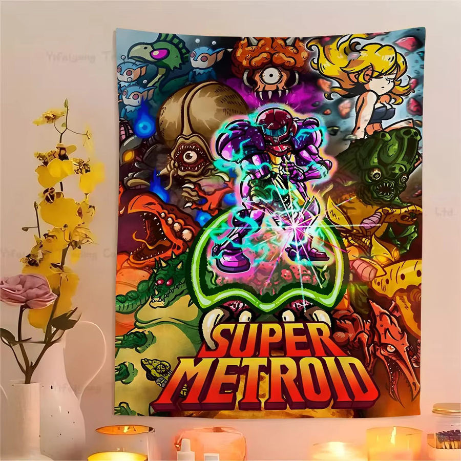 Mesuca Wandteppich Metroid Retro Design Wandbehang Mehrfarbig - Bild 4